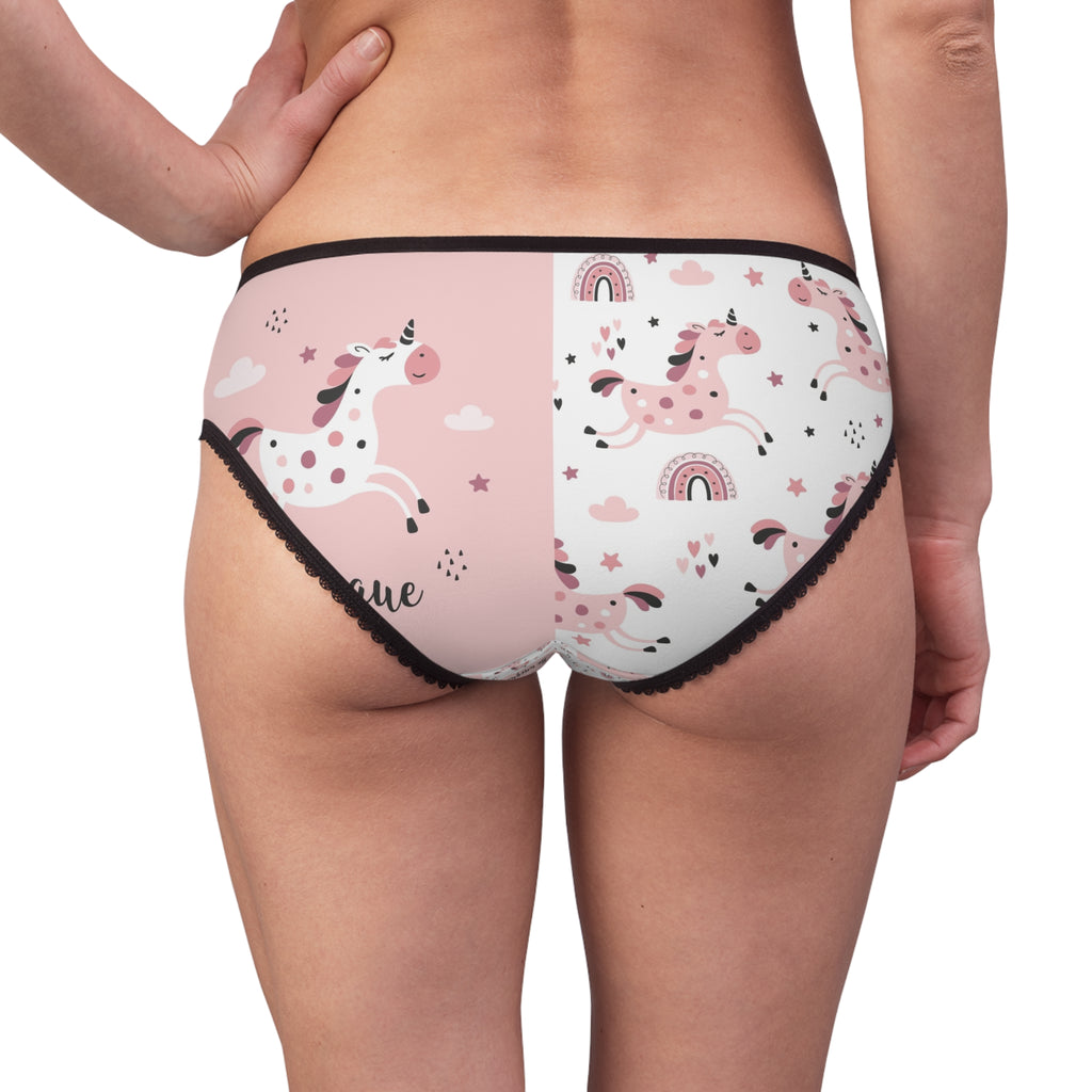 Unicorn Women's Briefs – Pink Cute Rainbow All-Over Print