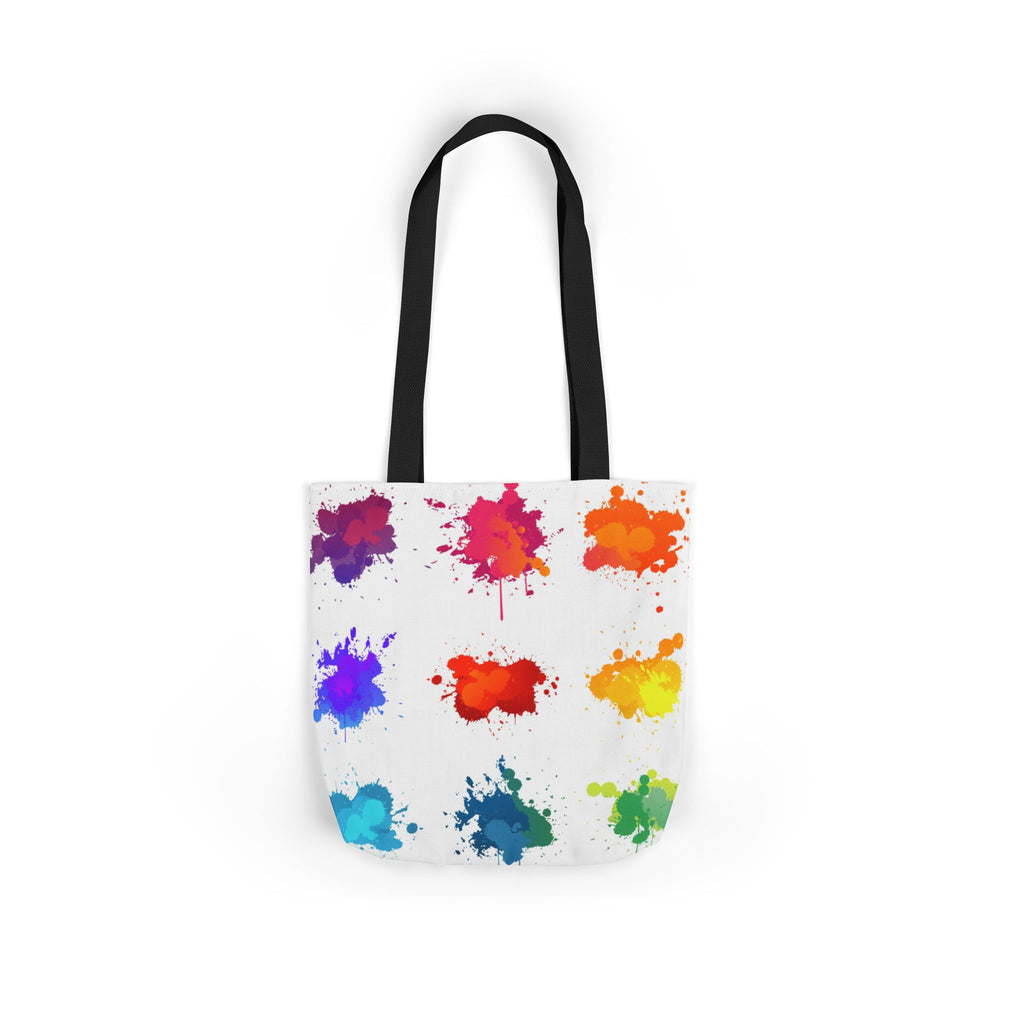 Paint Splat Rainbow Tote Bag — Colorful Canvas Shopping Tote