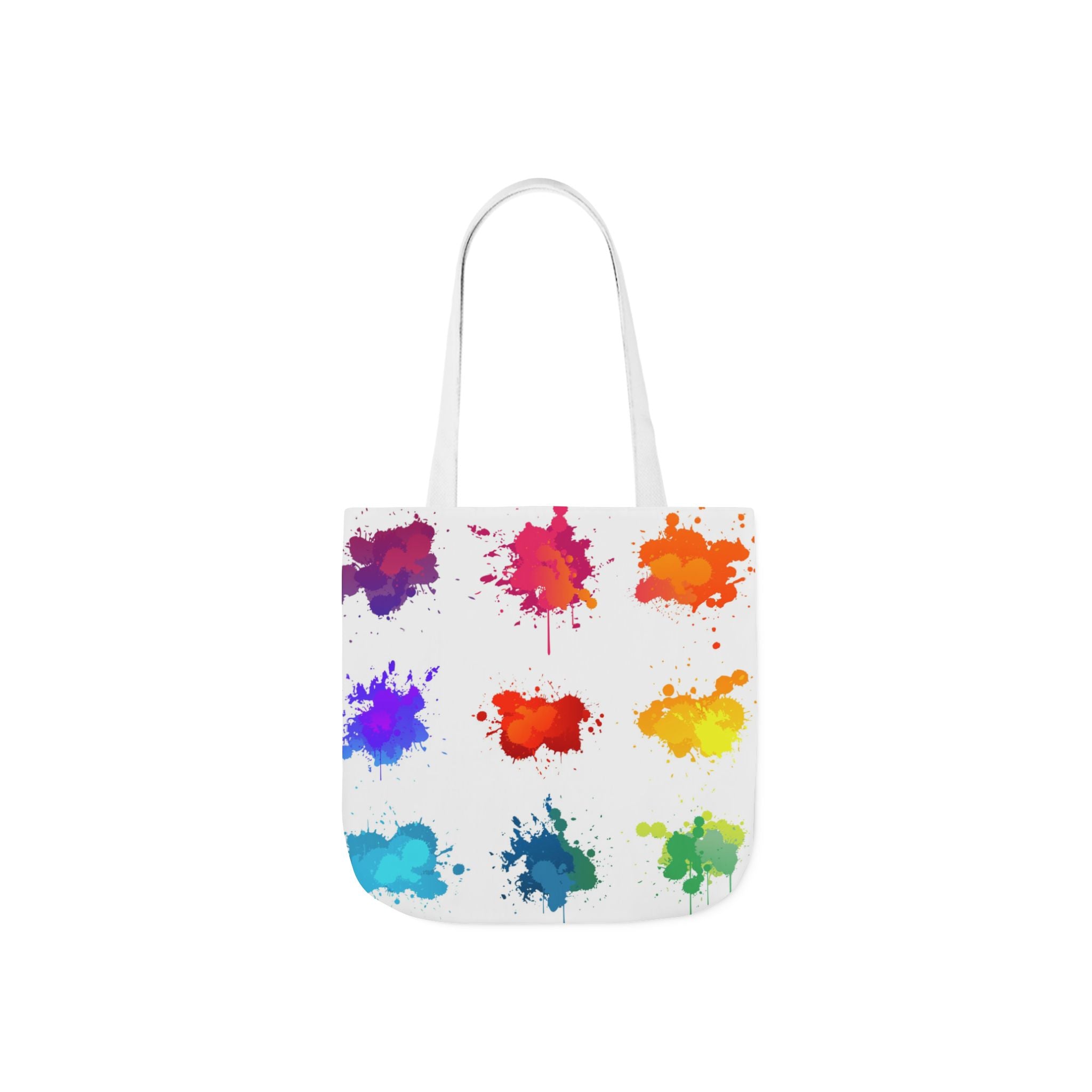 Paint Splat Rainbow Tote Bag — Colorful Canvas Shopping Tote