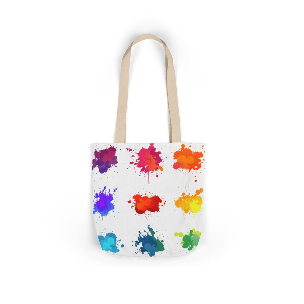 Paint Splat Rainbow Tote Bag — Colorful Canvas Shopping Tote