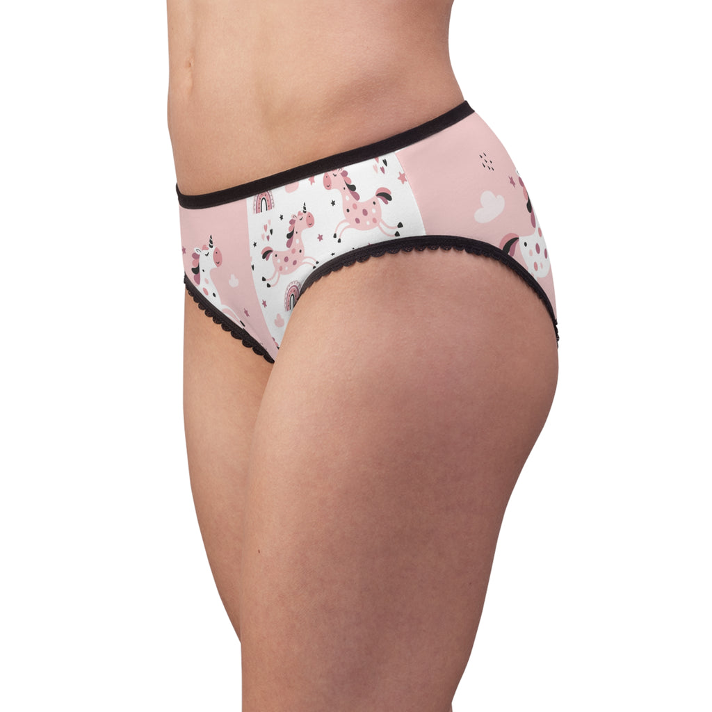 Unicorn Women's Briefs – Pink Cute Rainbow All-Over Print
