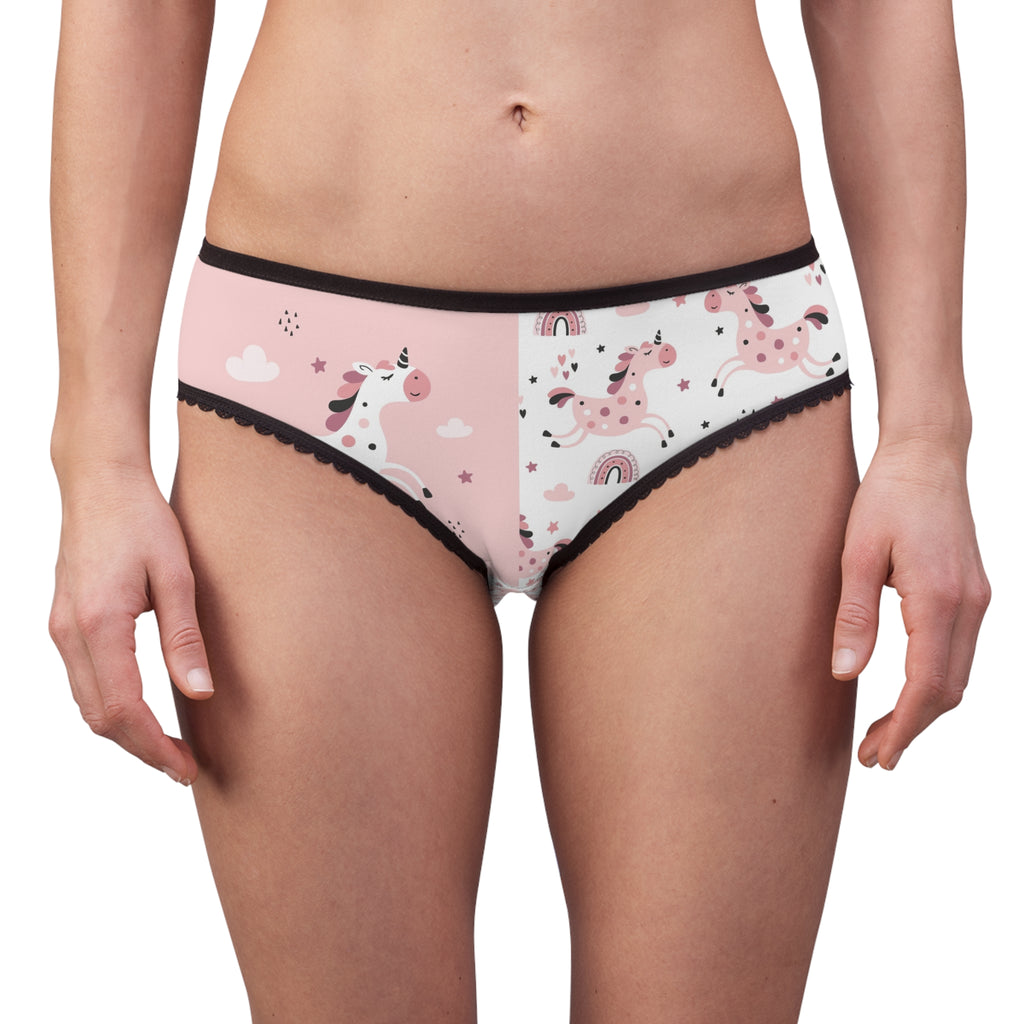 Unicorn Women's Briefs – Pink Cute Rainbow All-Over Print