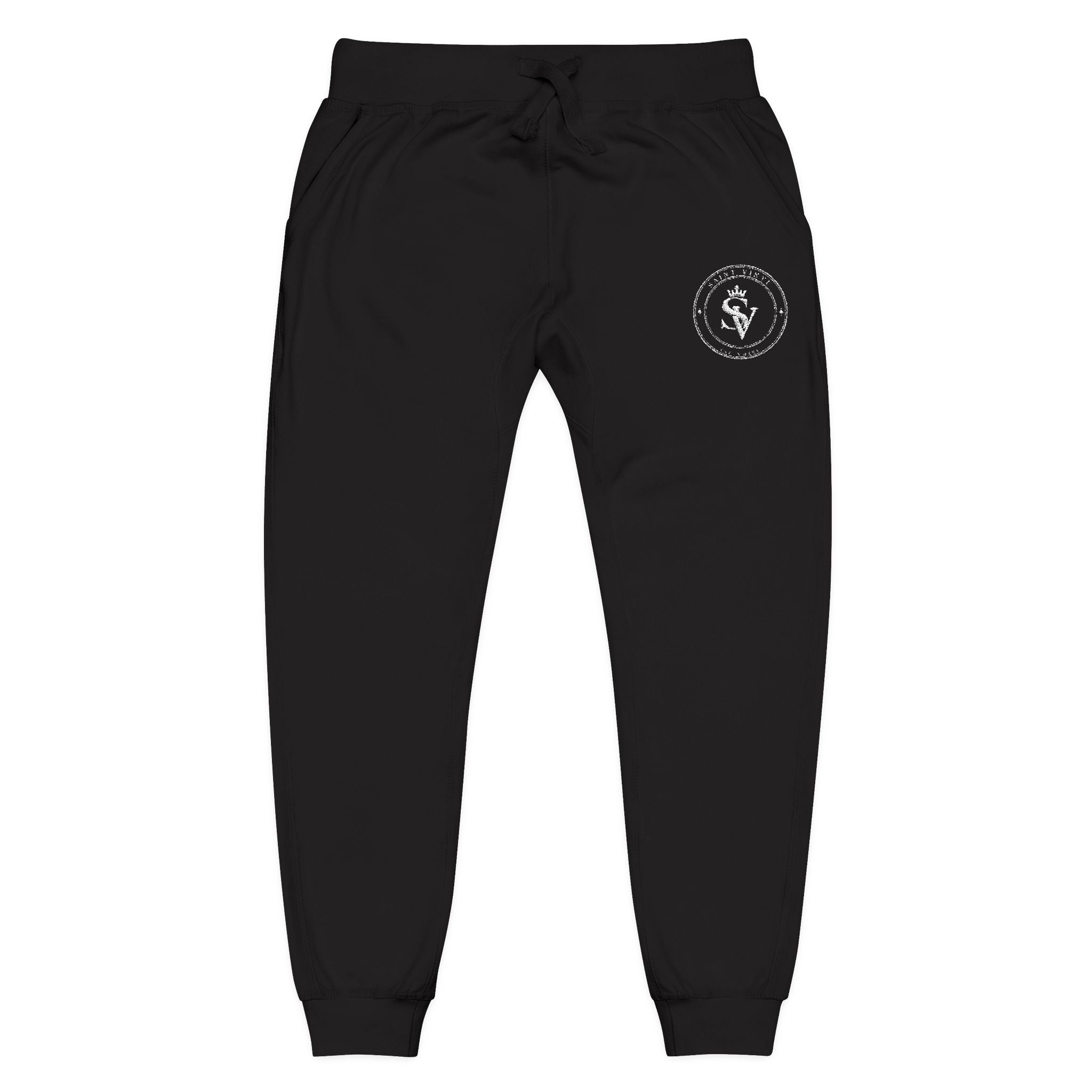 Embroidered Cozy Fleece Sweatpants