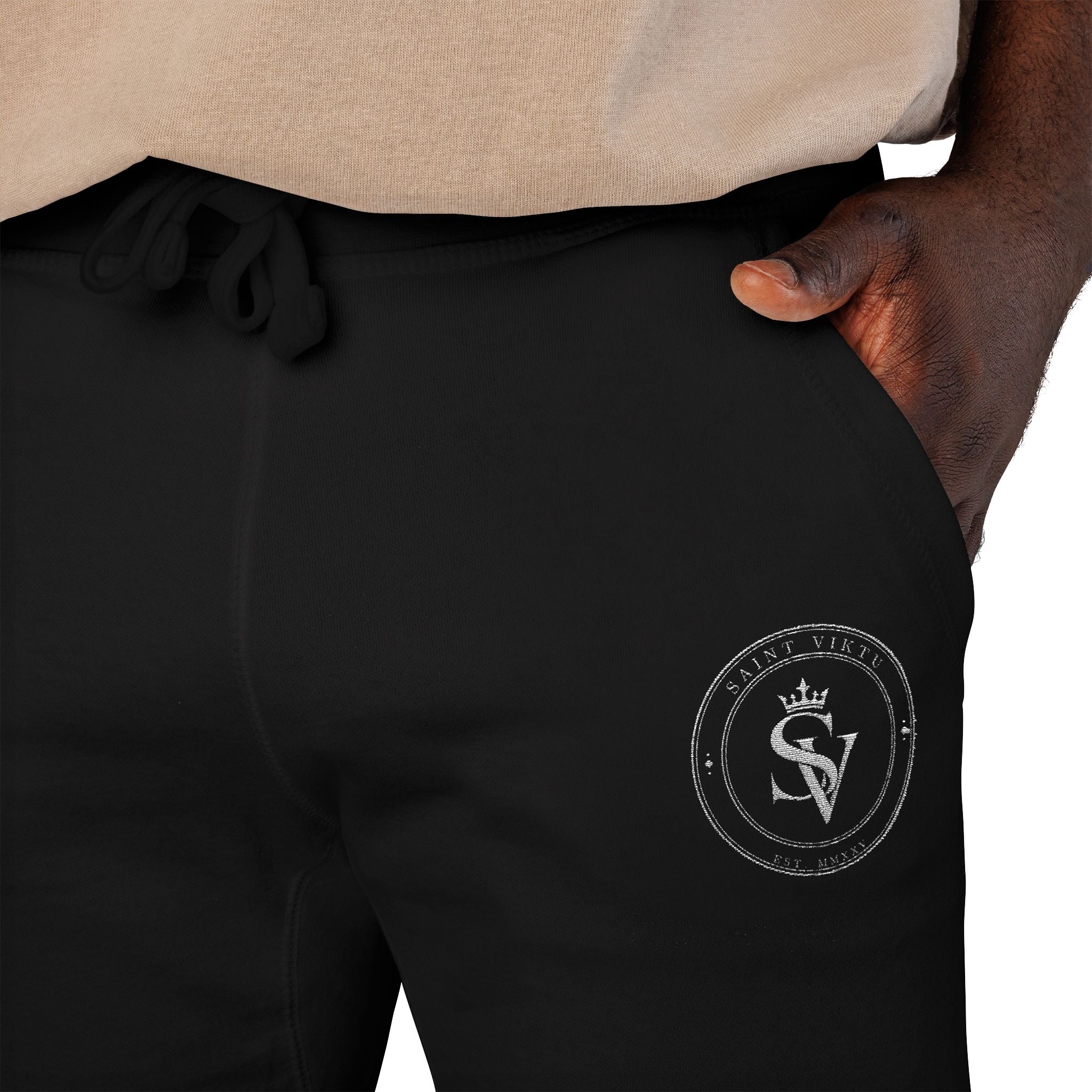 Embroidered Cozy Fleece Sweatpants