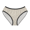 Cream Geometric Lace-Trim Women's Briefs — Subtle Floral Mosaic All-Over Print
