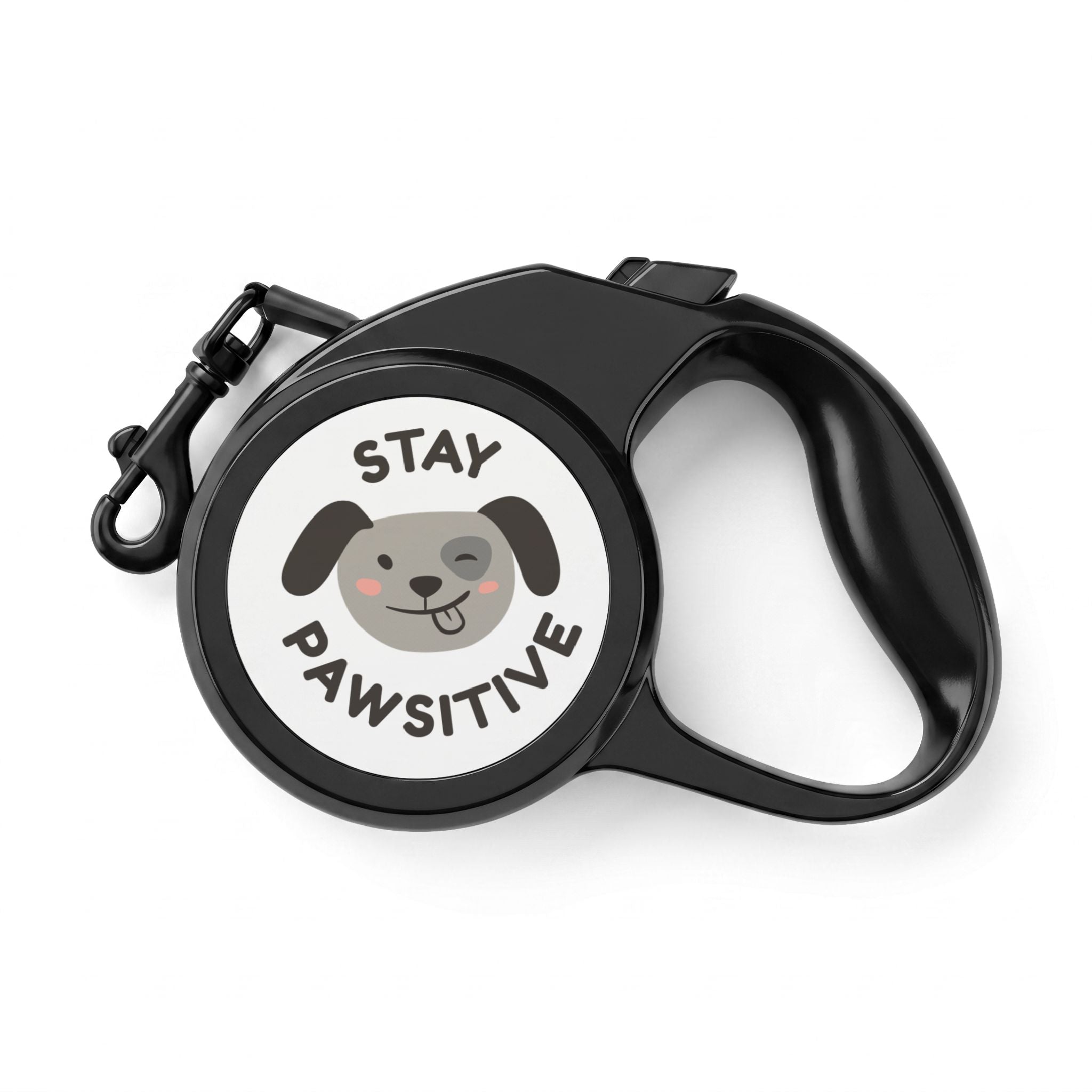 Retractable Leash — "Stay Pawsitive" Dog Walk Leash