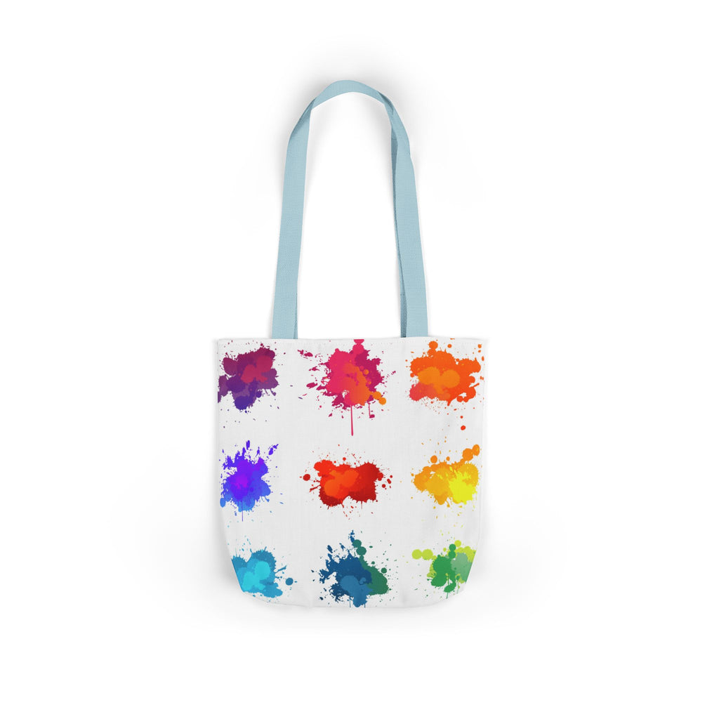 Paint Splat Rainbow Tote Bag — Colorful Canvas Shopping Tote