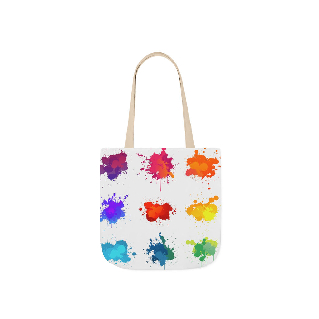 Paint Splat Rainbow Tote Bag — Colorful Canvas Shopping Tote