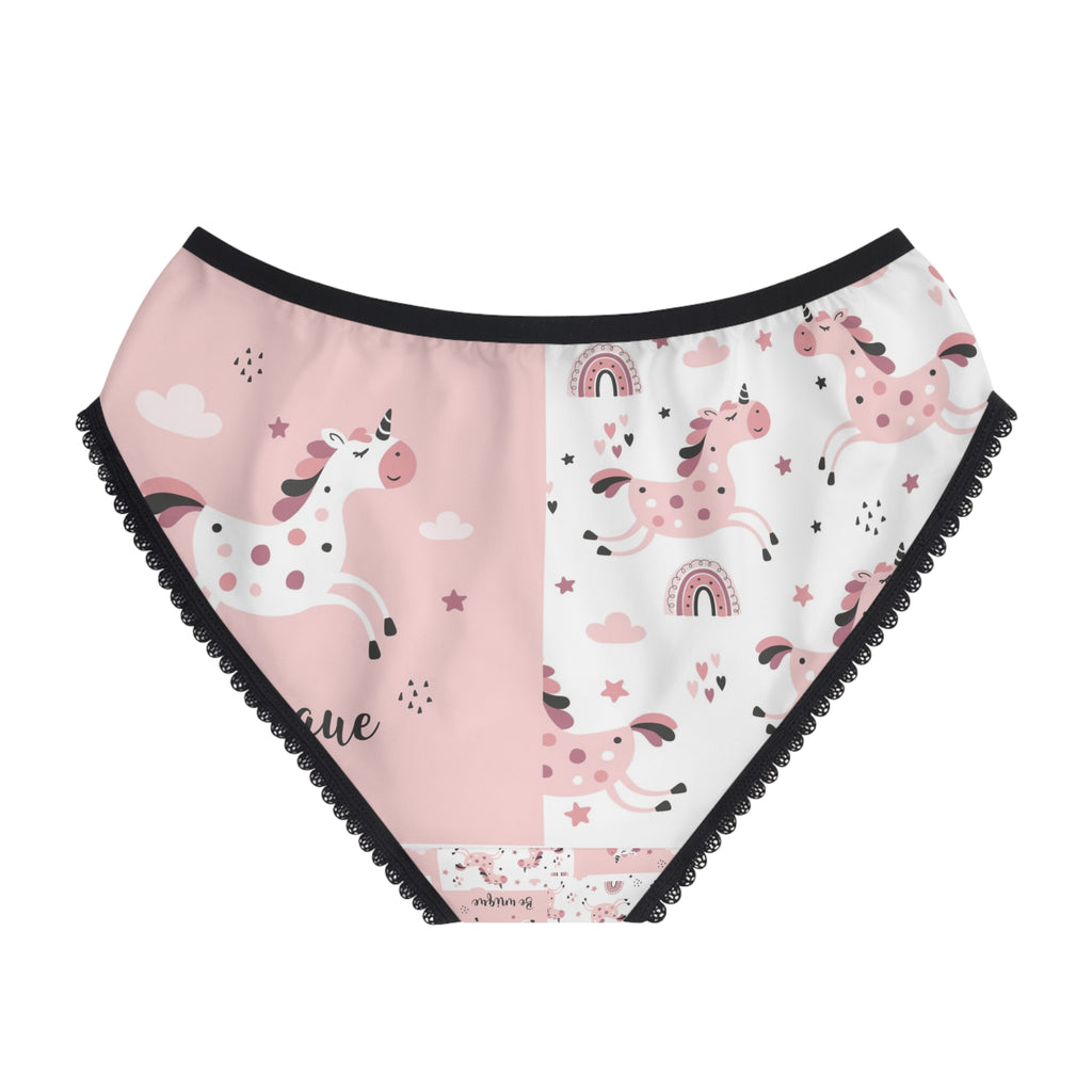 Unicorn Women's Briefs – Pink Cute Rainbow All-Over Print