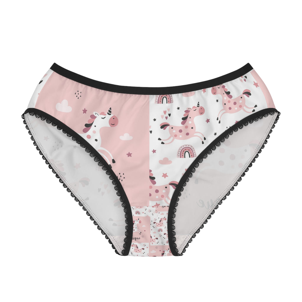Unicorn Women's Briefs – Pink Cute Rainbow All-Over Print